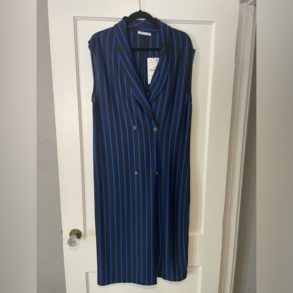 🆕 New with tags Zara tuxedo style pinstriped dress